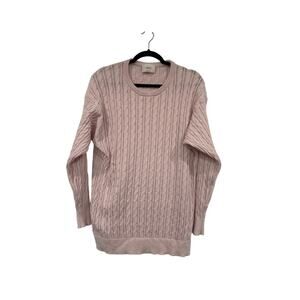 Aritzia Wilfred Library Cable Knit Sweater in Mochi Pink, L